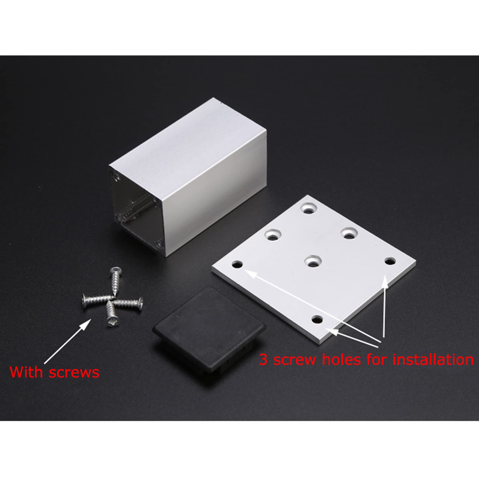 Confezione da 4 gambe quadrate in alluminio da 17,8 cm, piedini per divano in metallo resistente, per comodini fai da te, decorazione moderna per la casa, gambe di ricambio per mobili
