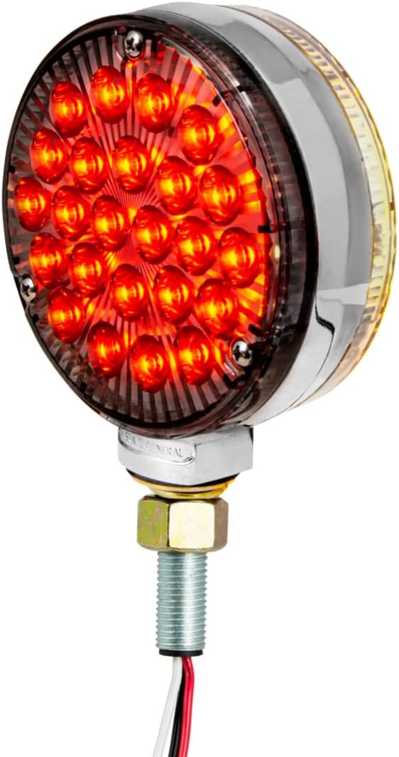 GG Grand General 78379 4 Inches Pearl Double Face Amber/Red/Smoke Lens, 24 SMD LED Light/Side