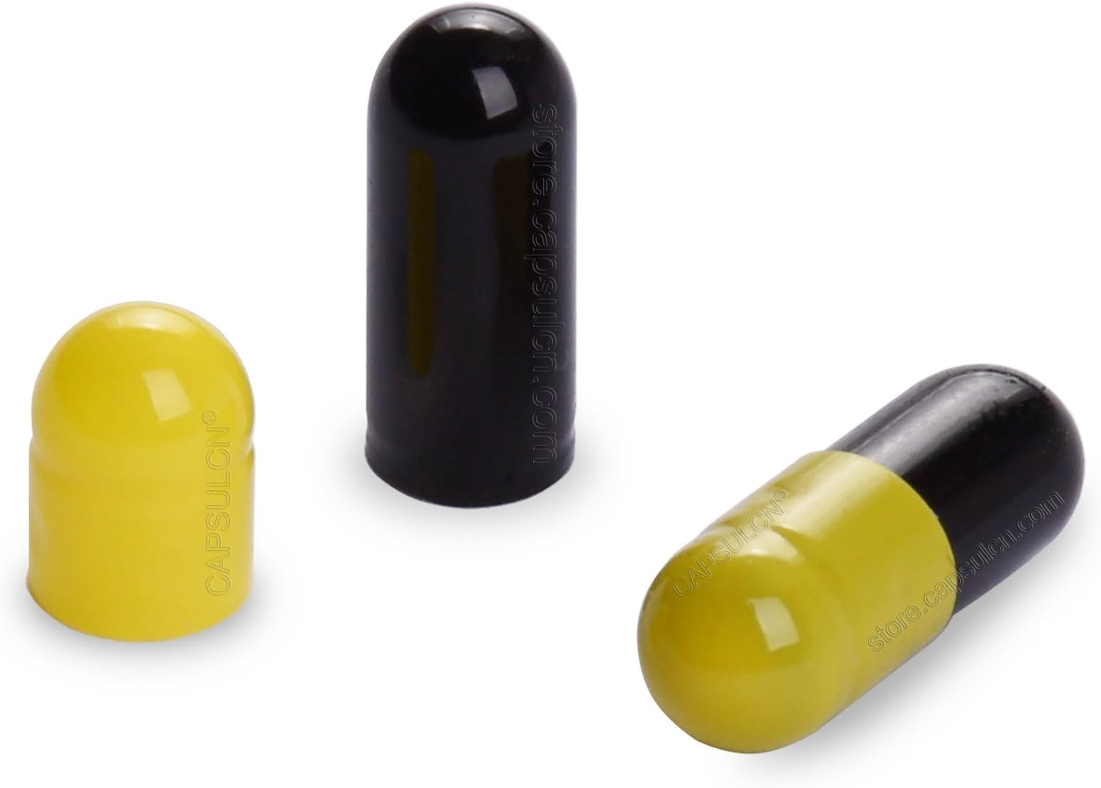 CapsulCN. Empty Gel Caps Empty Gelatin Capsules, 5000 pcs, Size 4, Yellow and Dark,Separated