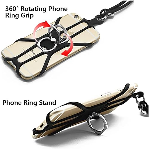 Vista 6 de Cell Phone Lanyard Crossbody with Adjustable Neck Strap and Phone Ring Grip,Universal Lanyard for iPhone Lanyards