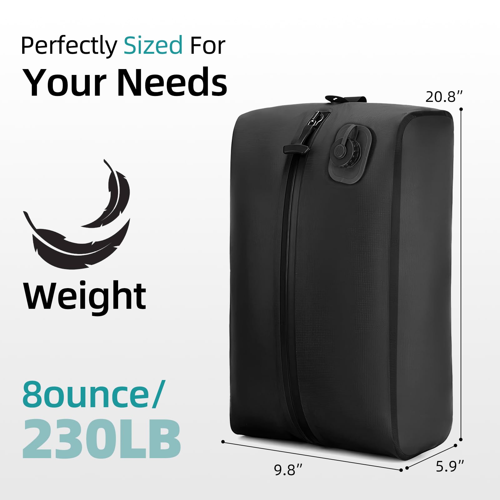 Bolsa de almacenamiento automática al vacío de un solo toque, bolsa de compresión integrada sin bomba de 20 L, recargable por USB-C, impermeable, hermética, ahorra espacio para ropa, ropa