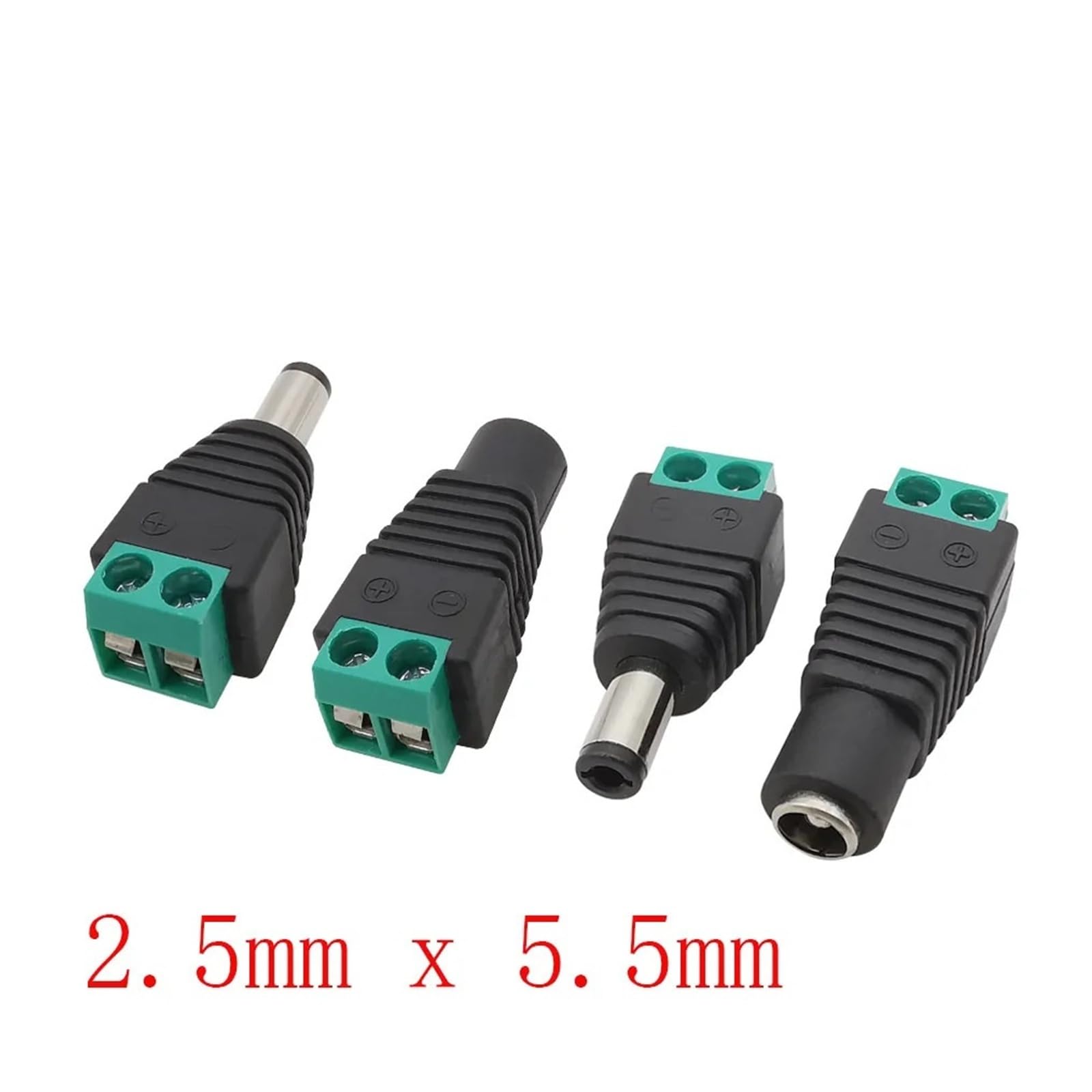 Gniazdo zasilania DC wtyczka 2,5 x 5,5 mm męski żeński adapter jack 12 V do kamery CCTV światło LED (3)