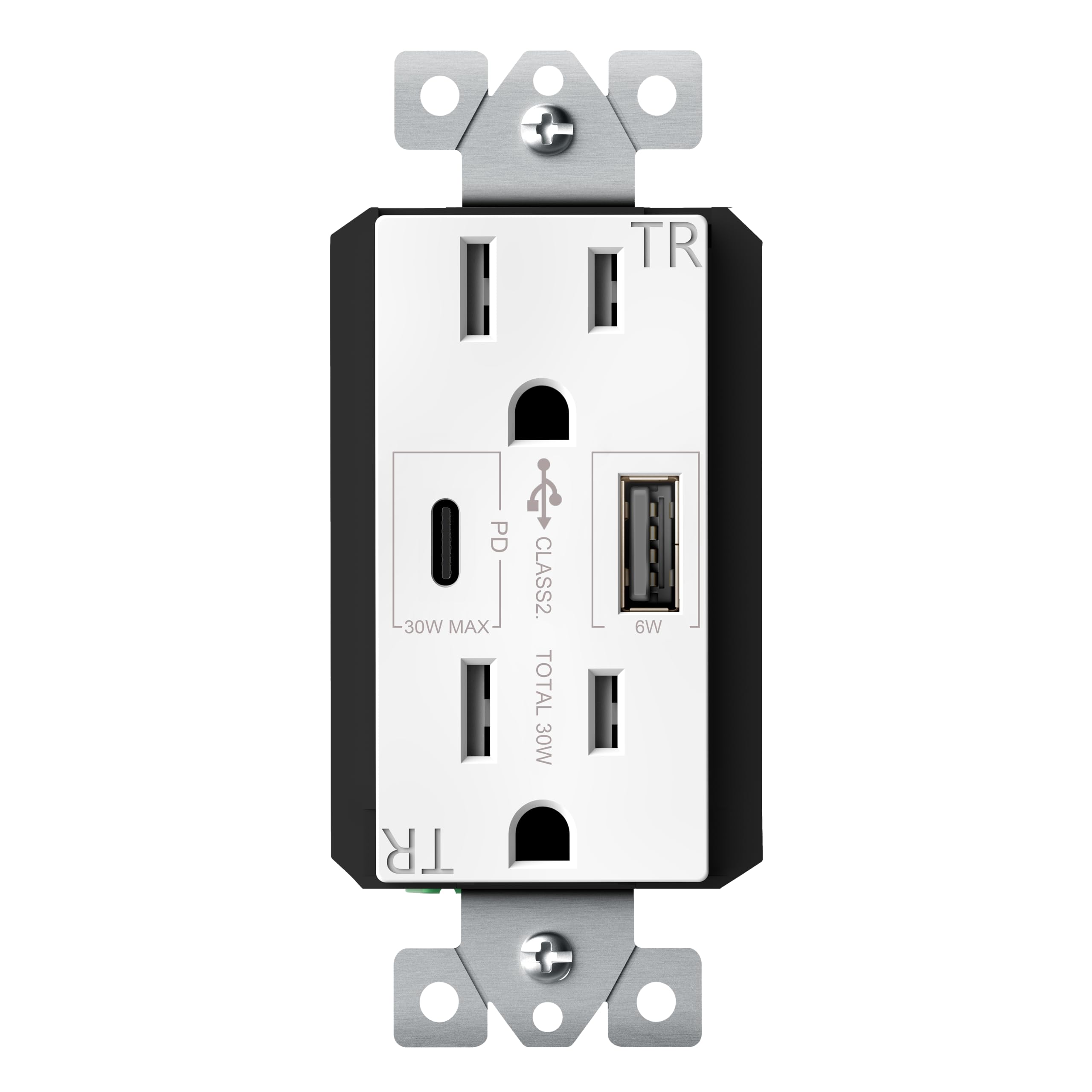 6 Pack Dual 4.2A Rapid Charging USB Wall Outlet With Nightlight – Hotel House Bar – ETL Certified - View #4