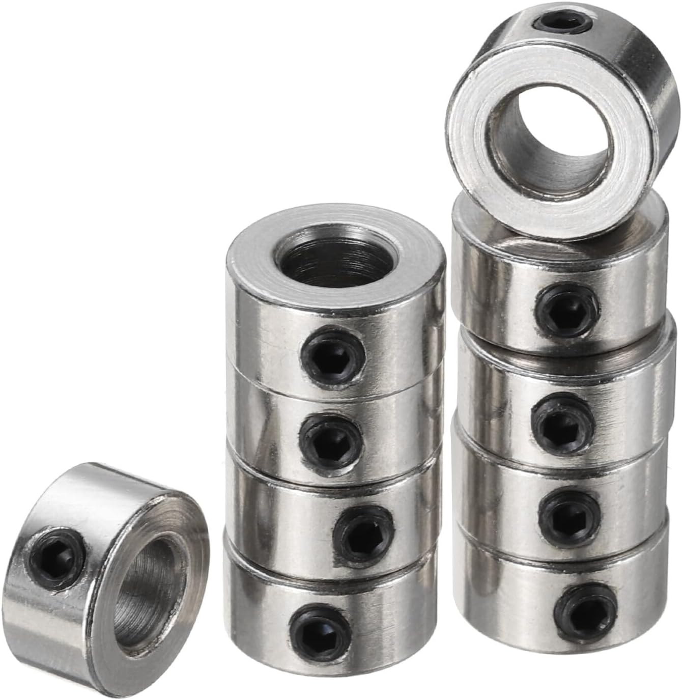 #US 10pcs 5mm Shaft Lock Collar T5 Lead Screw Lock Ring Stainless Steel Collars