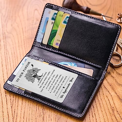 Laluminter Pastor Appreciation Cards - Pastor Appreciation Gifts for Men - Pastor Anniversary Wallet Card - Christmas Gift to Our Pastor, silver3