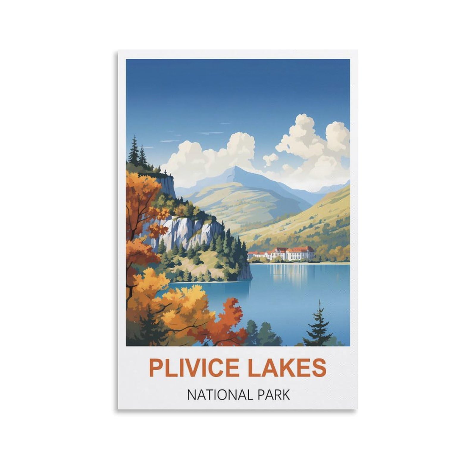 Metal Sign Tin Sign,Plitvice Lakes National Parks,Cave Signs Art Plaque Poster Wall Decor for Home Kitchen Bar Club Coffee Shop Orchard Decoration 15x30cm
