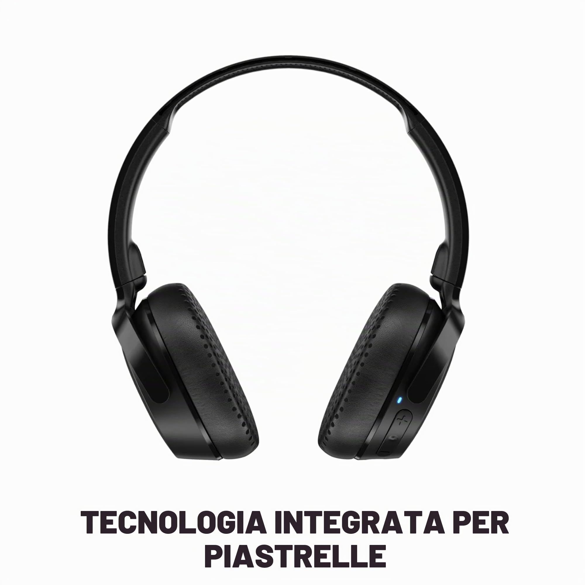 Skullcandy Riff 2 Cuffie Wireless On-Ear con Microfono, 34 Ore di Autonomia, Compatibili con iPhone, Android e Dispositivi Bluetooth - Nero