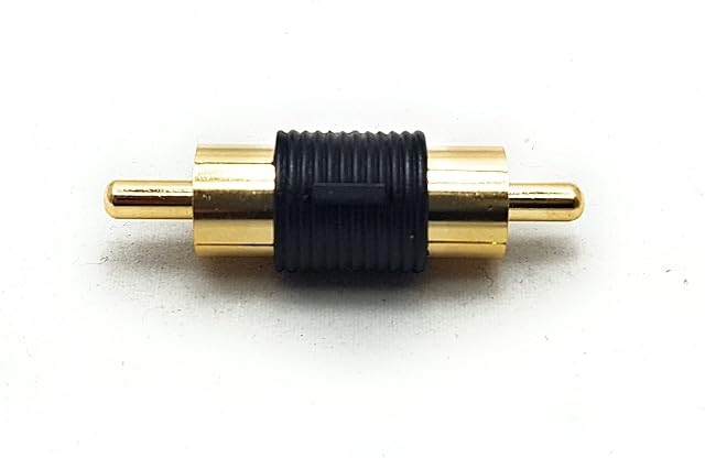 MainCore RCA Phono Male Plug To RCA Phono Plug Joiner Coupler Adapter (Male to Male) Gold Plated.