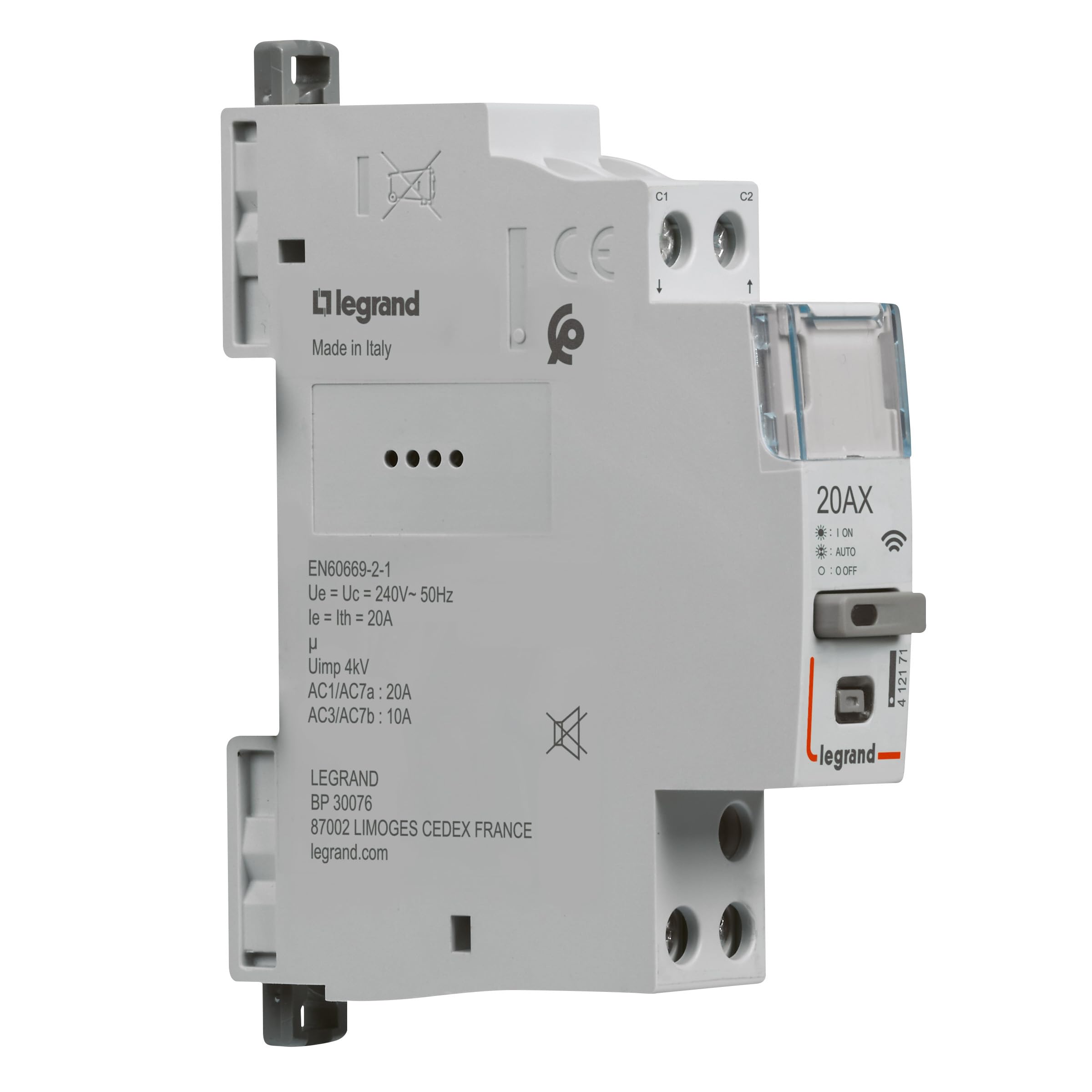 LEGRAND - 199122- Contattore modulare silenzioso connesso Drivia with Netatmo - Compatibile con App Home + Control e Disestore collegato - Confezione BTC - Grigio