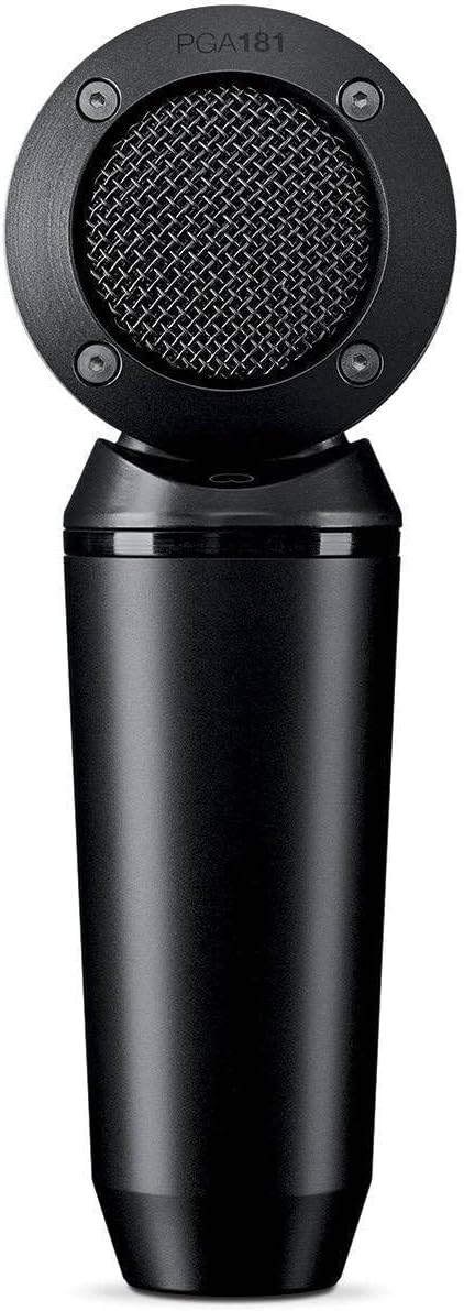 Shure PGA181 Condenser Microphone - Side-Address Mic for Instrument and Vocals with Cardioid Pick-up Pattern, 3-pin XLR Connector, Stand Adapter and Zipper Pouch, No Cable (PGA181-LC)