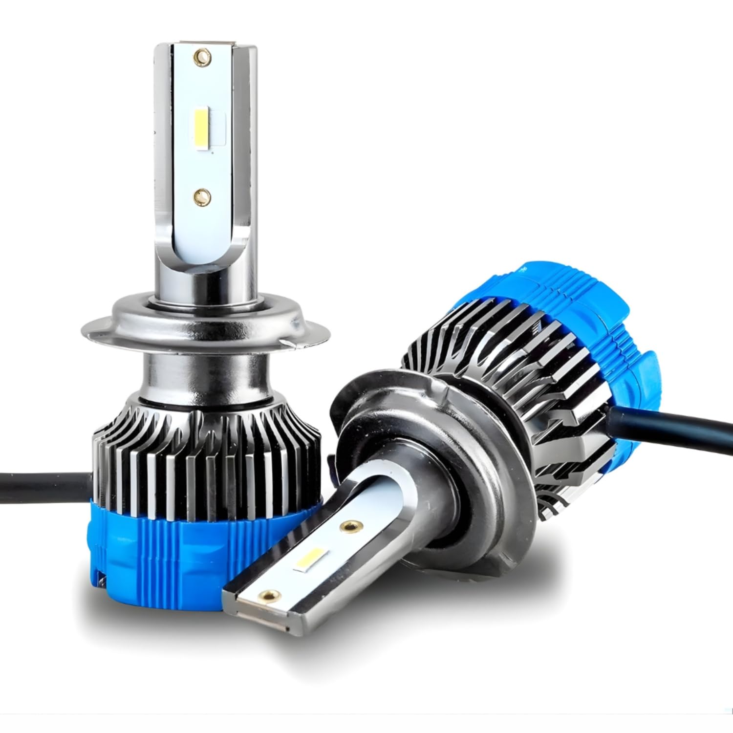 Audio Wheels H7-60W Car Led Headlight Bulbs,16,000 Lumens Super Bright LED Headlight Conversion Kit for Cars 6000K Cool White Quick Installation Halogen Replacement, 1-Year Warranty, (H7-60W)