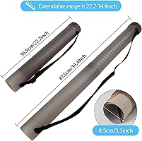 DEWEL 2-pack telescopische posterrol A1, transportrol, tekenrol, houder voor foto's, posters en flipoverpapier, verstelbare lengte en draagriem, kunststof