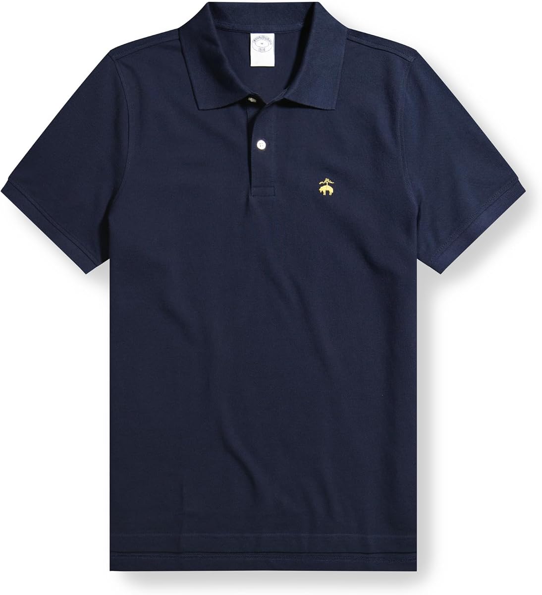 Polo de manga corta para hombre Brooks Brothers de algodón piqué elástico con logo