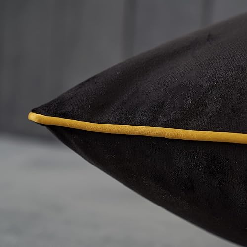 Miniatura 4 de Avigers Funda de cojín de 12 x 20 pulgadas, color negro, moderna, de lujo, decoración del hogar, funda de almohada lumbar para sofá, sala de estar,