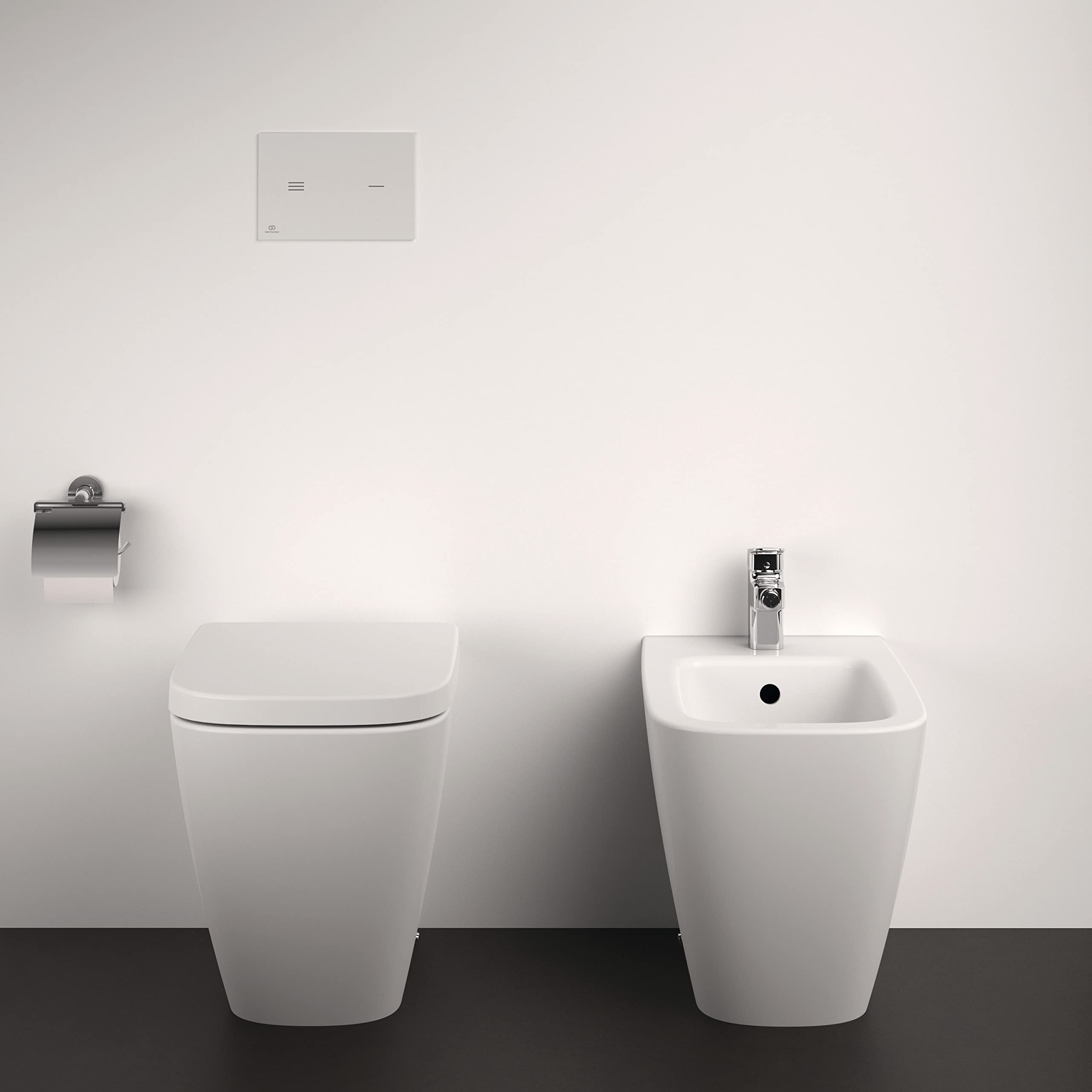 Ideal Standard - i.life B - Inodoro de suelo a pared con tecnología RimLS+, blanco