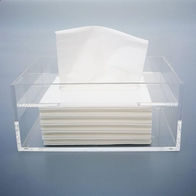 Yakri Bathroom Facial Acrylic Tissue Box, Tissue Holder, Tissue Dispenser for Sheet Napkin or Tissue TB002-1 (Clear)