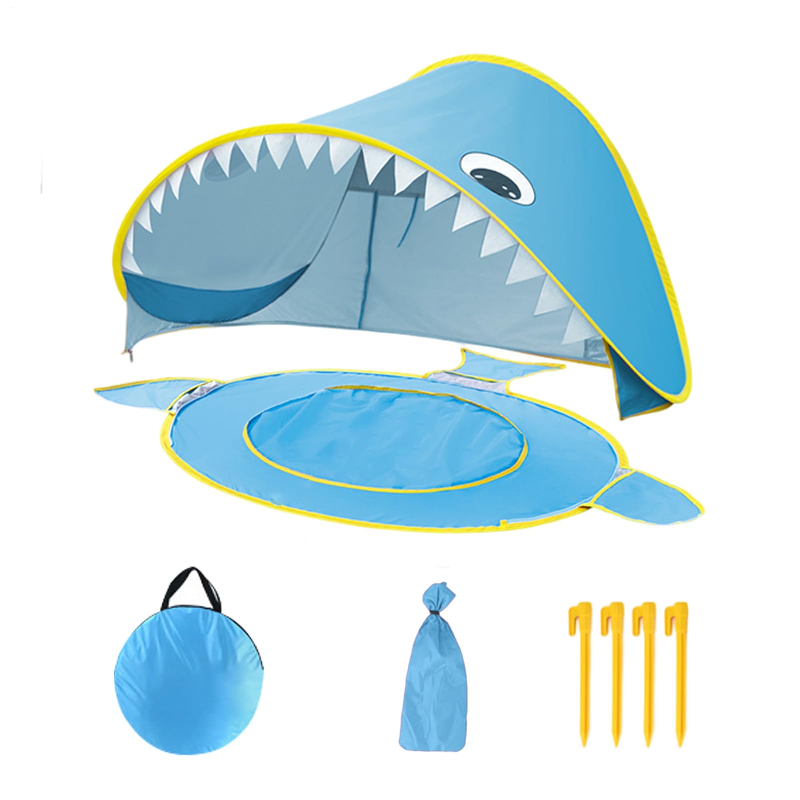Los juegan en una tienda de campaña, tienda de playa para - Tienda de sol de dibujos animados - Protección UV, pequeña piscina integrada, refugio de sol portátil, bebé plegable fuera del sol para lleè