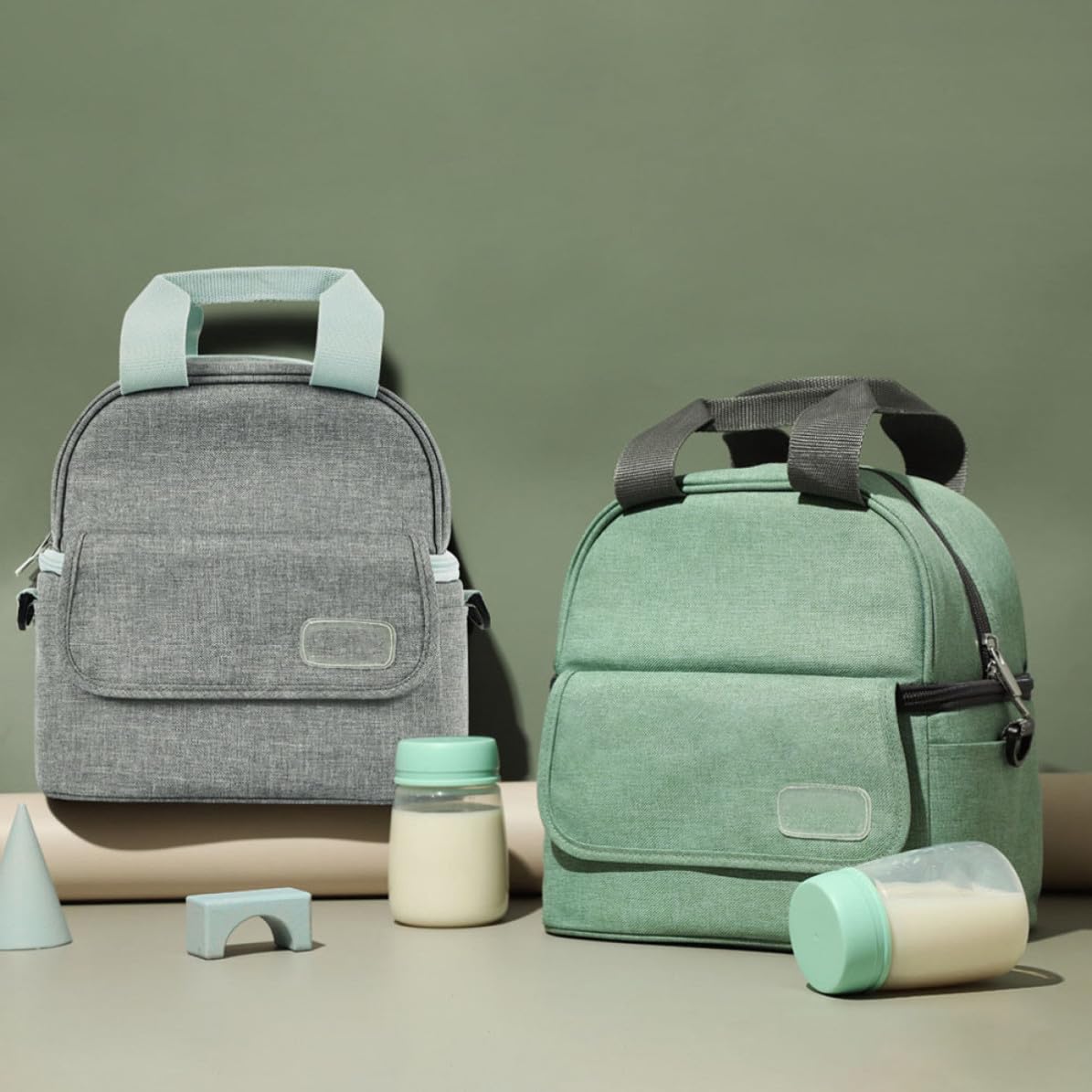 HEALLILY Bolsa Portátil Verde de Doble Capa, Leche Materna