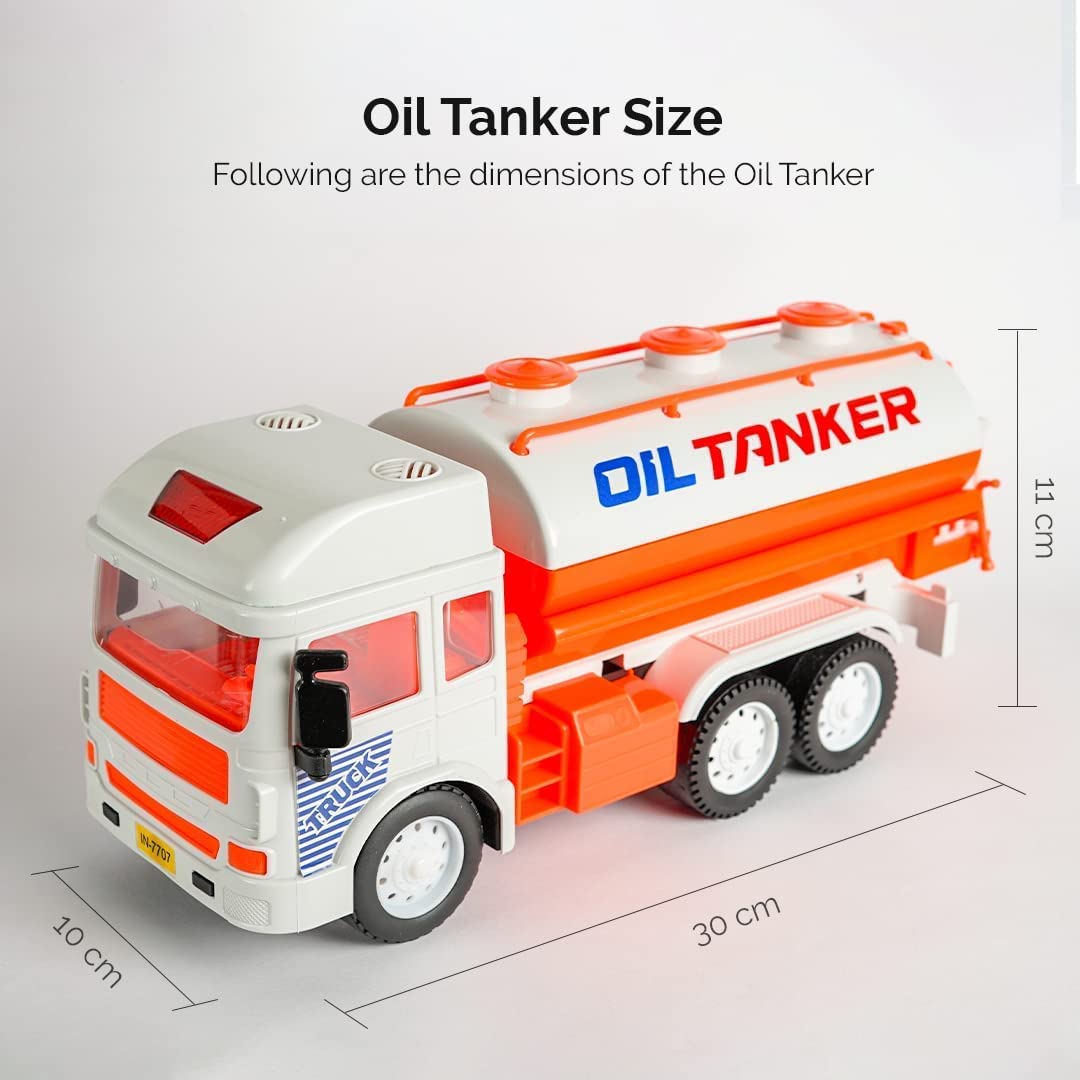 Ixora My First Wheels Oil Tanker Friction Powered Realistic Big Size Automobile Construction Engineering Plastic Toy Vehicle for Kids 2