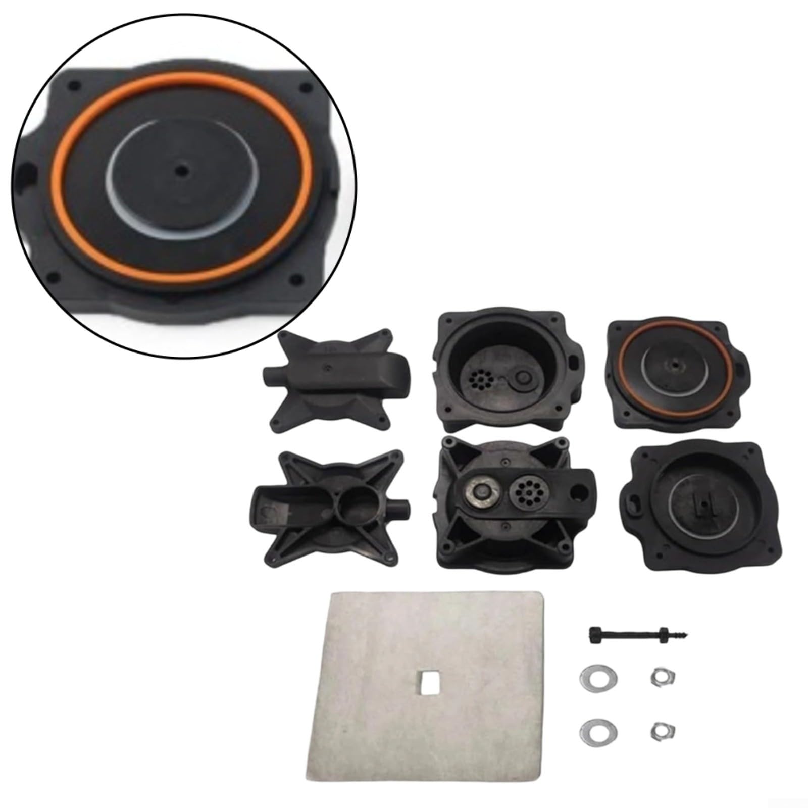 Membran Reparatursatz für HP-100 und HP-120 Kläranlagen Luftpumpe, robustes Kunststoff Diaphragma Ersatzteilset für einfache Installation und zuverlässige Leistung, schwarz