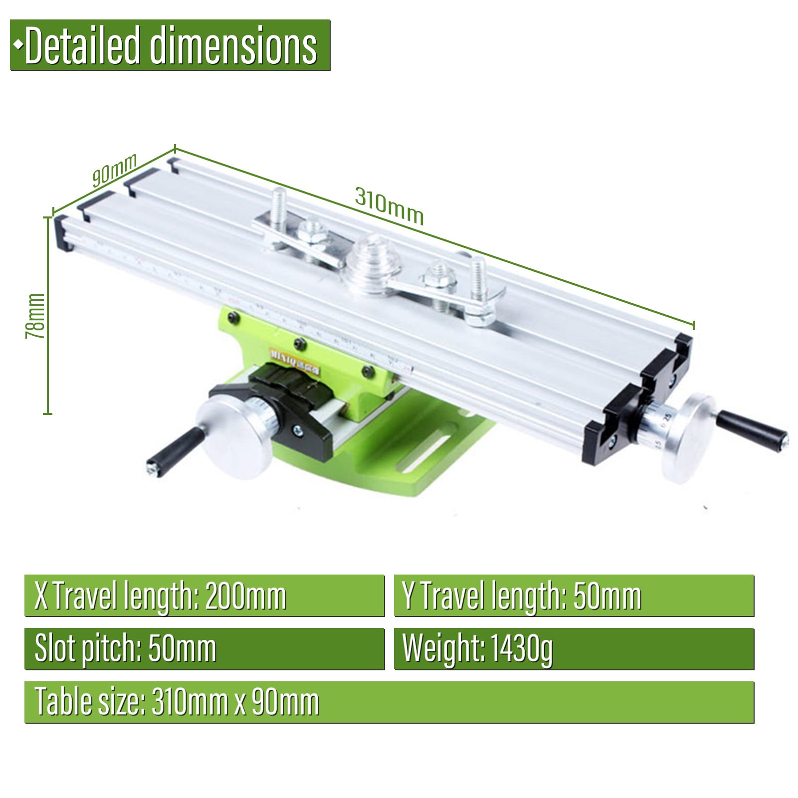 Tavolo A Croce Per Fresatura - Tavolo Coordinate Con Morsa | Asse X E Y Regolabile, 395x88 Mm - Foto 2
