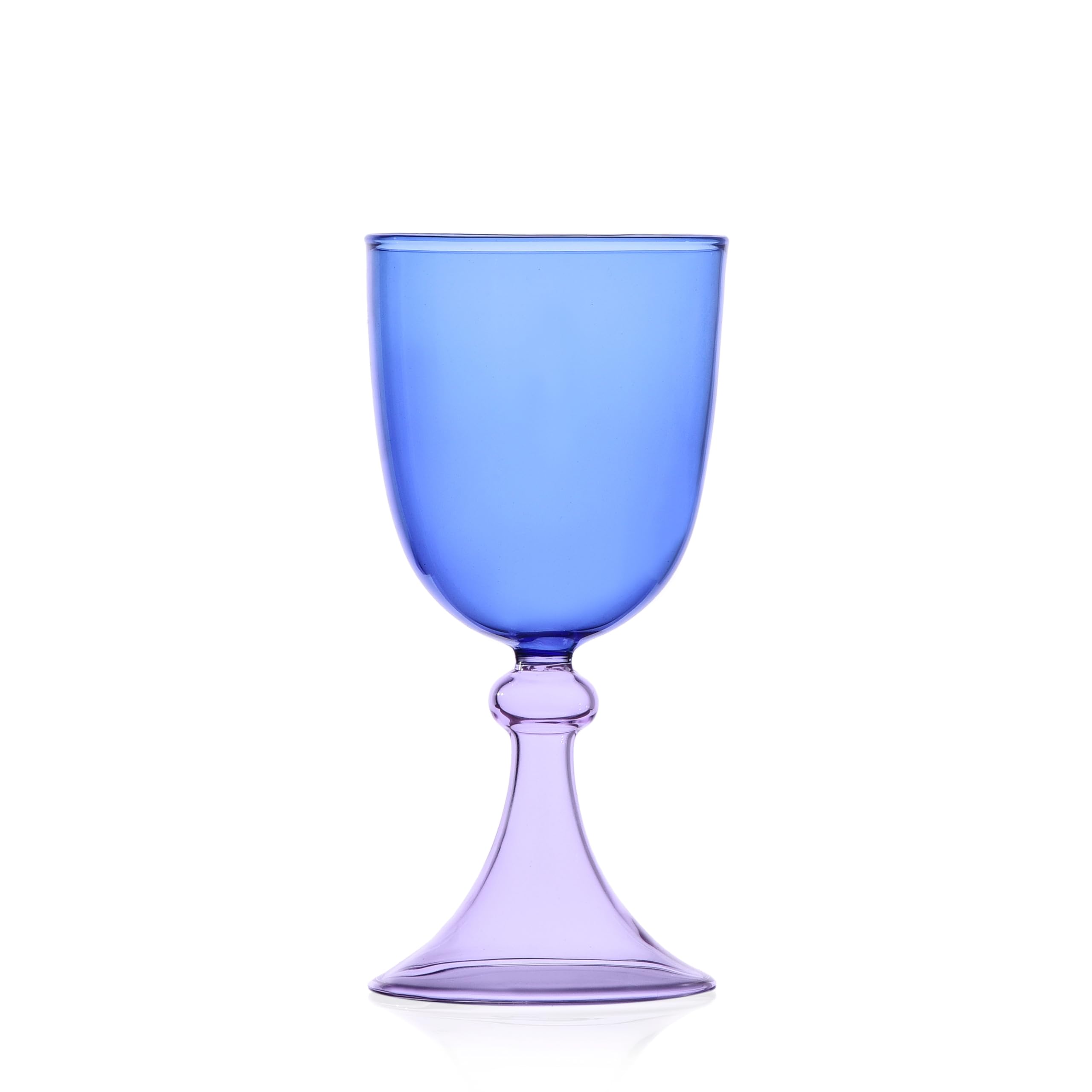 Ichendorf Milano Blue and Lilac Goblet Thames Collection, 30 cl, Borosilicate Glass, Handmade