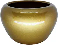 Cachepot Vasinhos Para Arranjo Vaso Centro de Mesa Cerâmica Orquídea Suculentas Tam M (Ouro)