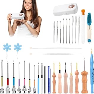 パンチニードルキット - 大人用手芸パンチニードルセット - エルゴノミッククラフトパンチニードル用品キット タオル・衣服・キルト・枕・ラグ用