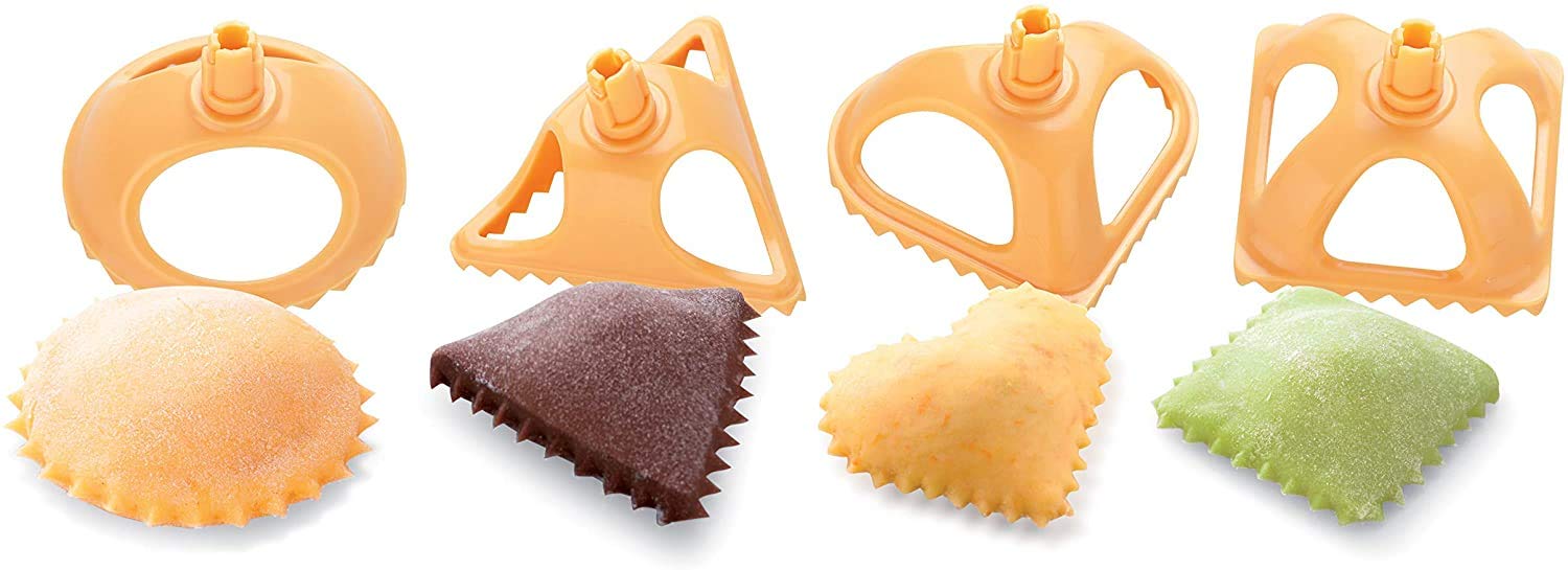 Taglia ravioli - tortelli - in 4 forme - utensili - dolci - salati - pasta - pastella - cuore - quadrato - tondo - stampo - triangolo - cucina - colore casuale - Idea regalo per la casa