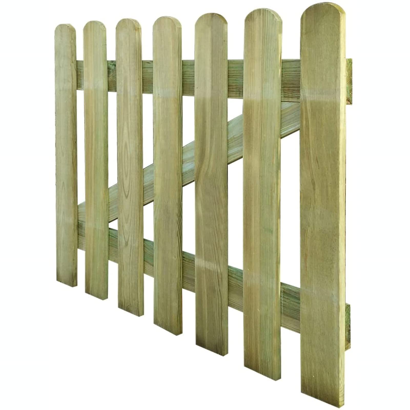 1 PZ Cancelletto per steccato in legno giardino e recinzione CM 100 X 80 H cancello in doghe esterno IMPREGNATO