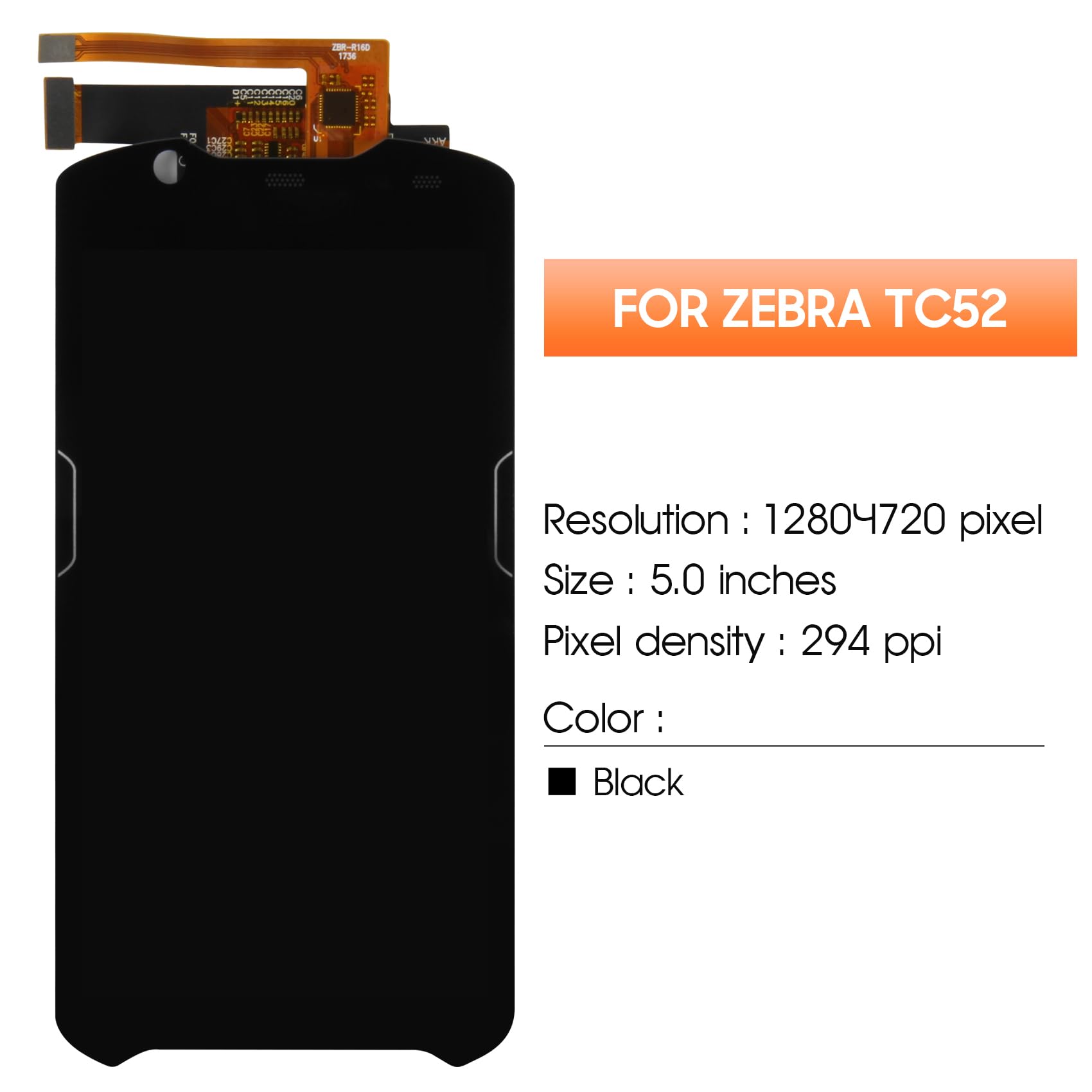 AGCUT Écran LCD pour Zebra TC52 / TC57 LCD Display pour Zebra TC52 TC520K / TC57 TC57HO Ecran Replacement Digitalizer Touch Screen Panneau de Verre Assemblée avec Réparation, Noir