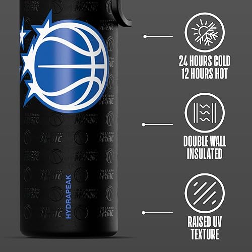 Miniatura 6 de Hydrapeak x Botella de agua activa con licencia oficial de la NBA New Orleans Pelicans de 26 onzas con tapa para beber y asa, reutilizable, acero