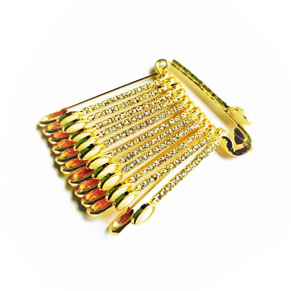 Saree Pin Stones and Diamond Decorated Set of 12