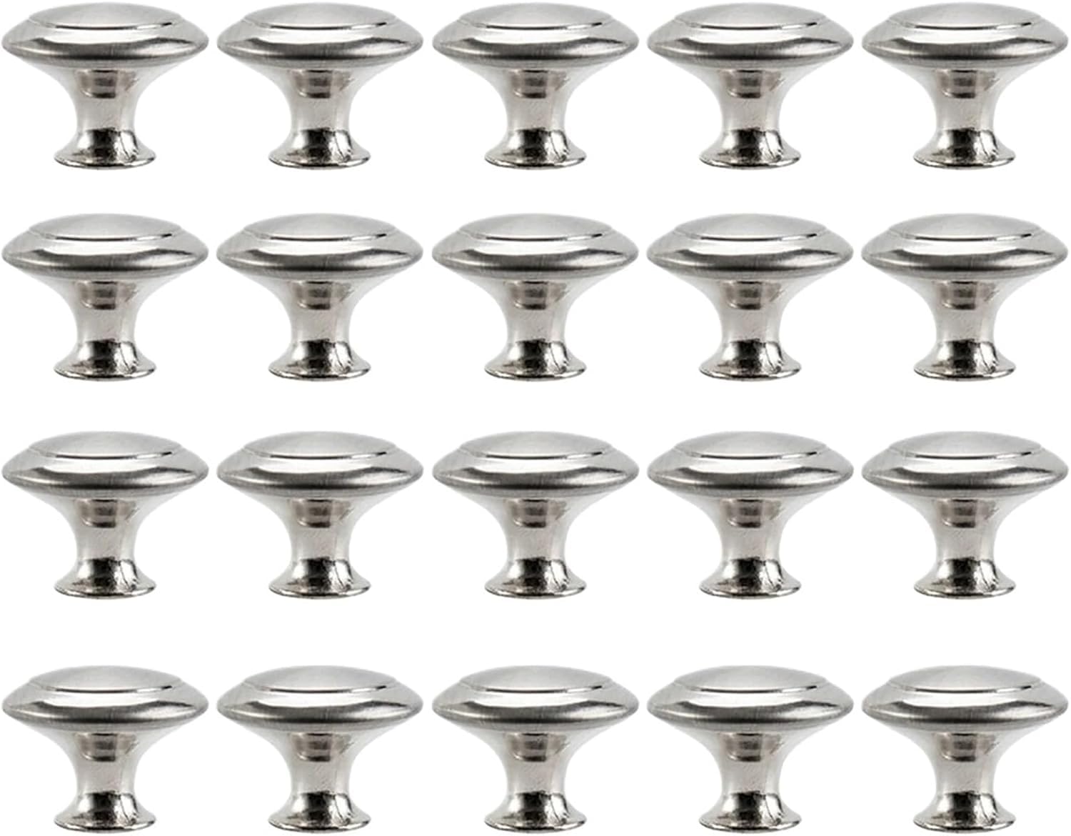 Gkirqvpe One Color Cabinet Knobs, Stainless Steel Cabinet Knobs Silver Multiple Sizes For Kitchen Drawer Cupboard(20Pcs)