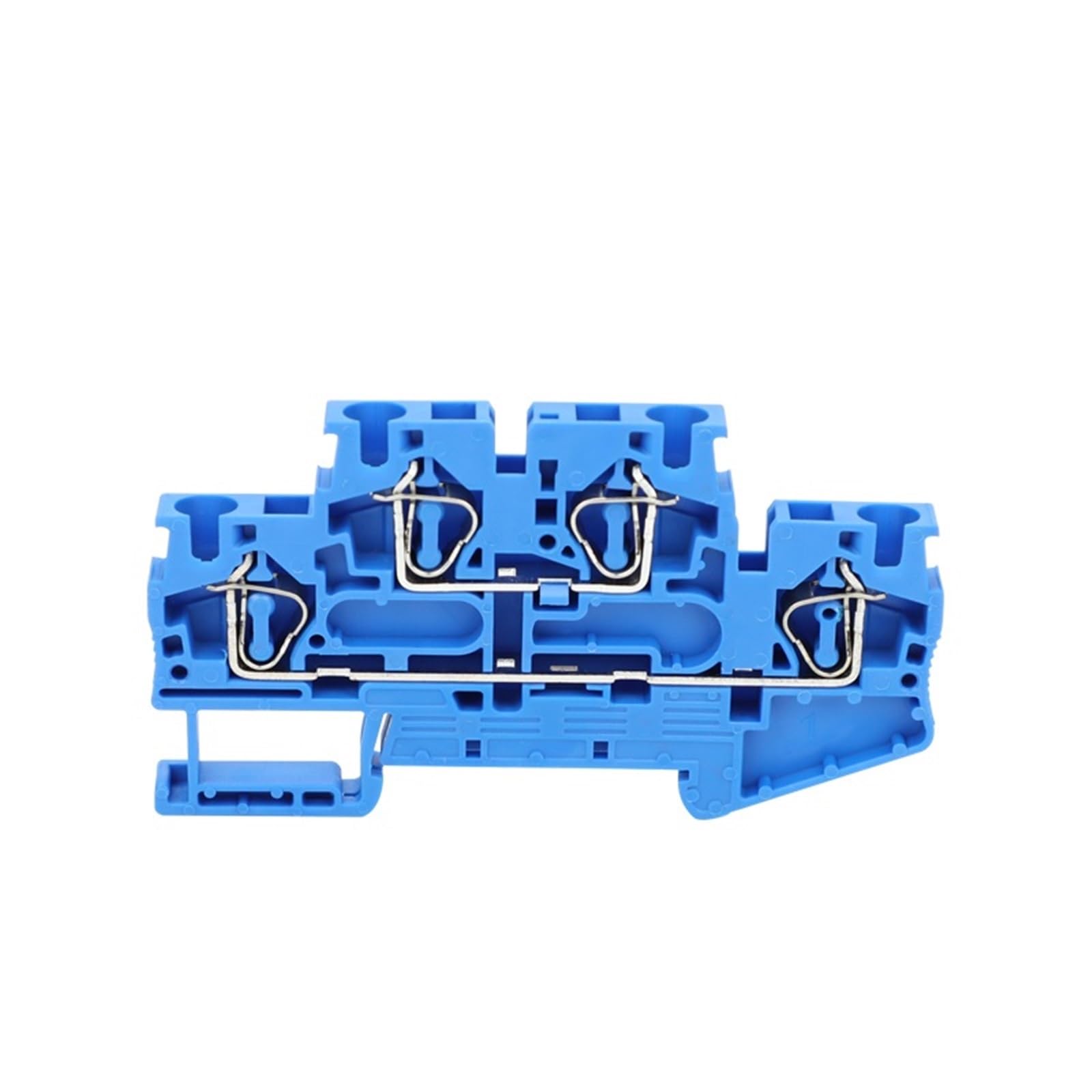 Bloque de terminales STTB4 azul para riel DIN NS35, conector doble capa de 4 mm², 5 uds 5