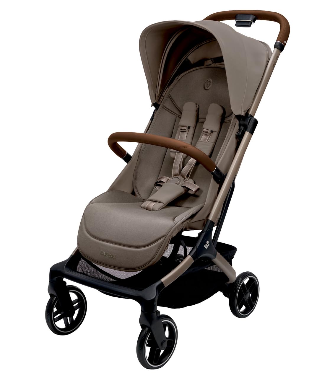 Maxi-Cosi Oxford Cabin Baby Kinderwagen, Für Flugreisen, 0–4 Jahre, zusammenklappbar, federleichter und ultrakompakter, Sanfte Federung, flache Liegeposition, integrierten Tragegurts, Oak Truffle