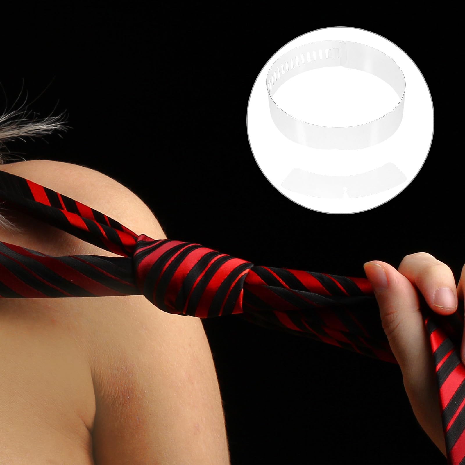 Artibetter Tiras Transparentes para Fijar Cuellos de Camisa, Accesorio para Camisas y Blusas, 200 Piezas (100 Tiras 100 Piezas en Forma de Lazo), Reutilizables, Tamaño Pequeño, Adecuado