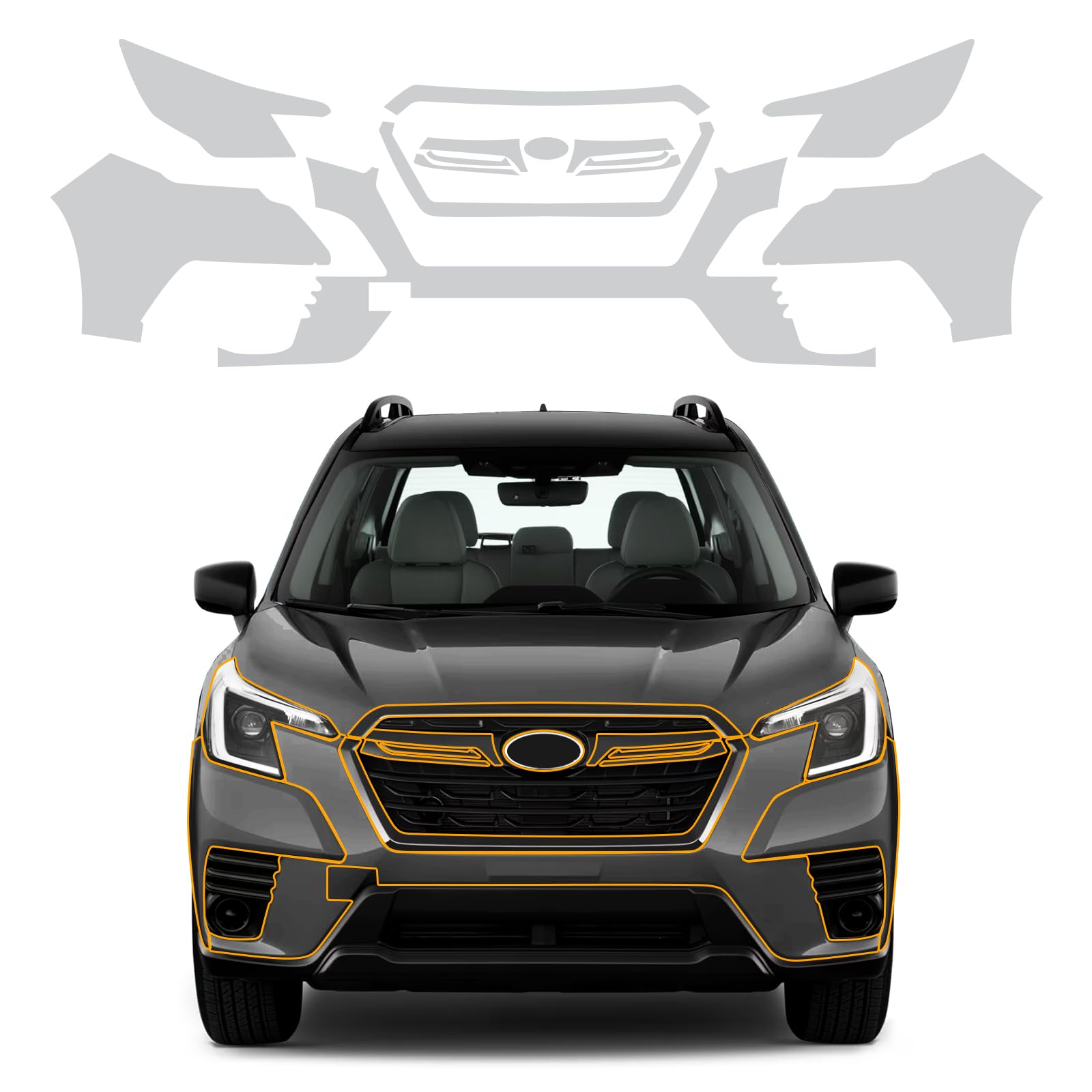 FDAIUN for 2022-2024 Subaru Forester 8.5mil TPU PPF Clear Car Precut Paint Protective Film HD Scratch Exterior Accessories (Front Bars + Headlights 10Pcs)