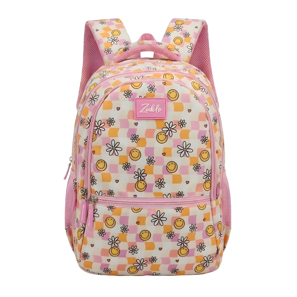 zuklo SCHOOL BAG FOR BOYS AND GIRLS PINK COLOR FOR 34 L Waterproof School Bag with Three Compartments.-picture-25