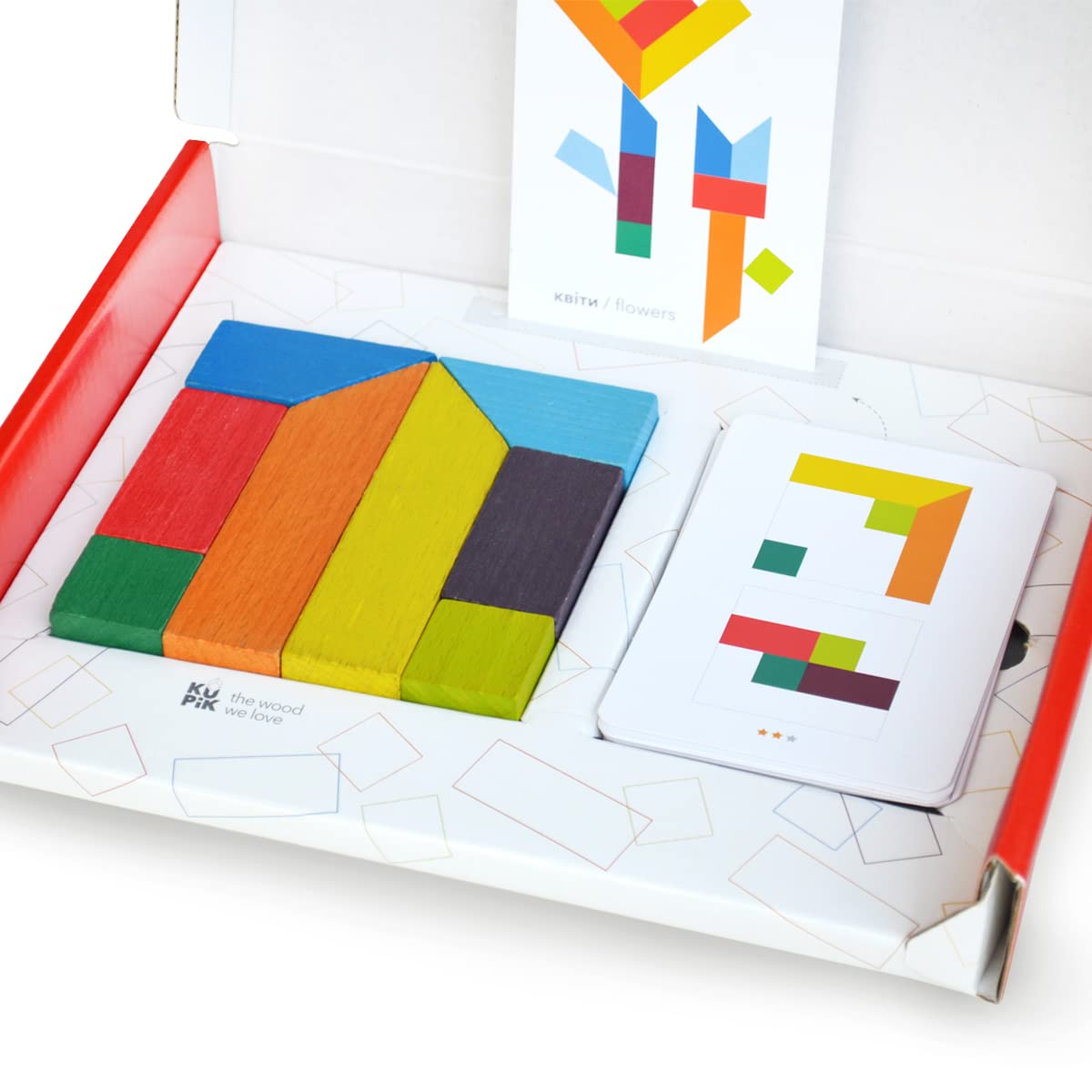 Tangram Holzpuzzle – 8-teiliges Set Mit 38 Aufgaben, Fördert Kreativität & Logik Für Kinder Ab 3 Jahren