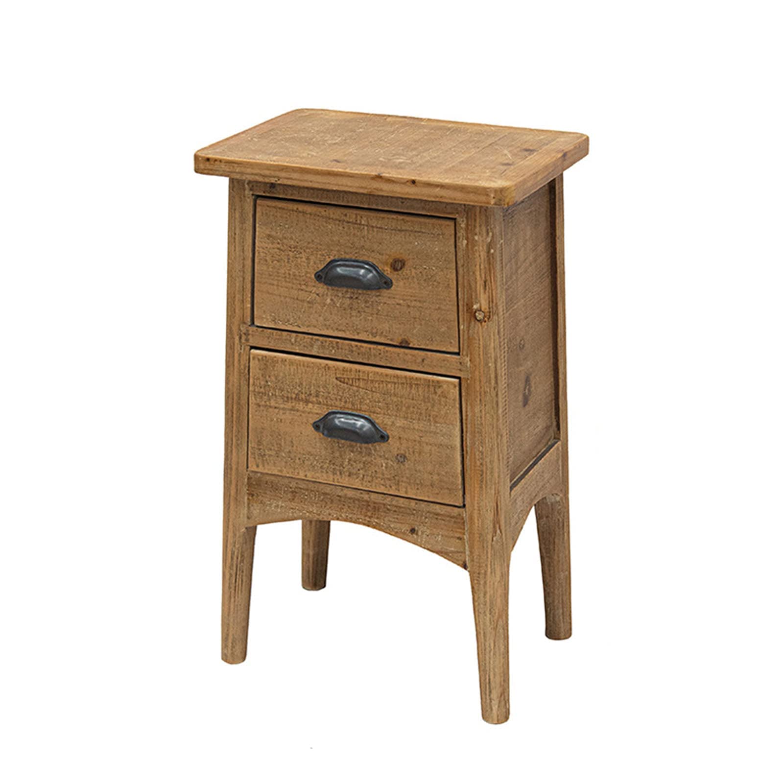 Buy Vintage Bedside Table WoodTall Nightstand with 2 Drawers,Interior