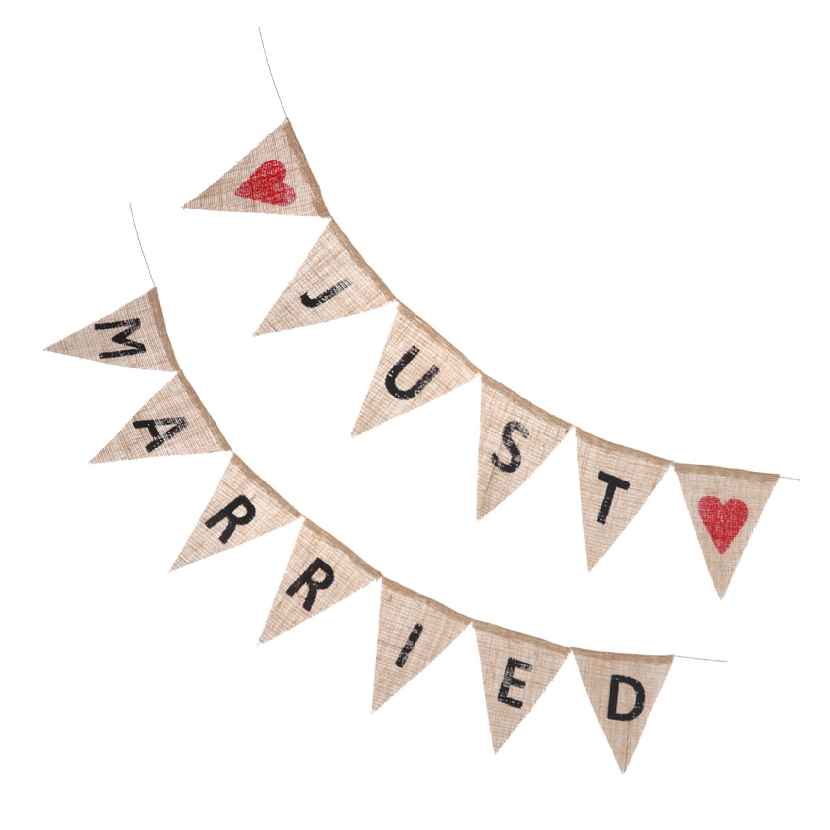 Abaodam 3 Stücke Verheiratet Banner in Sackleinen Leinen Dreieck Flagge Foto Prop Für Hochzeit Party Dekorationen
