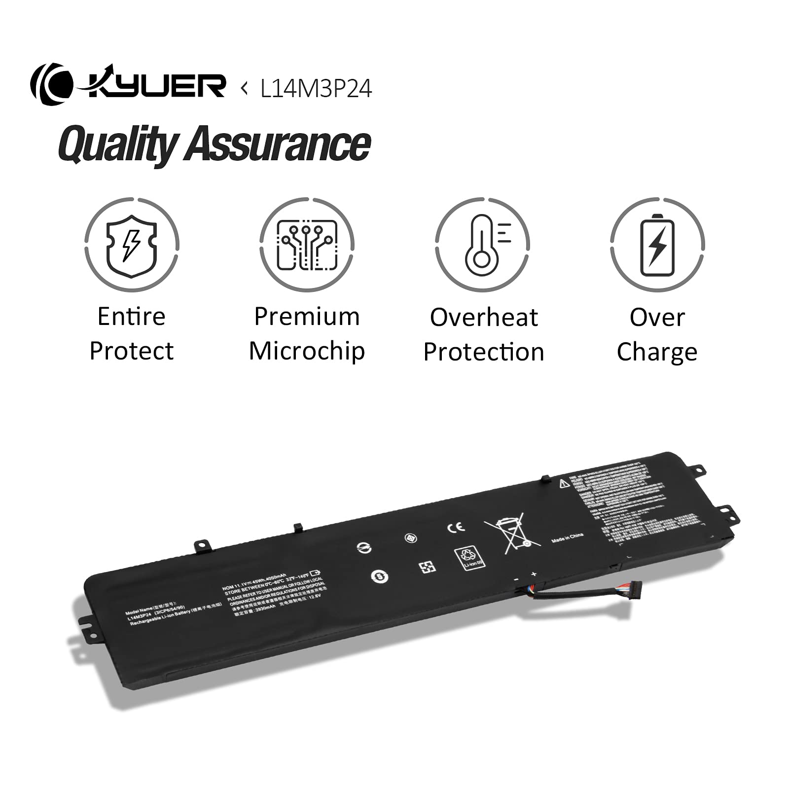 L14M3P24 L14S3P24 Batterie pour Lenovo IdeaPad 700-15ISK 700-17ISK Y700-14ISK Savior R720 Legion Y520-15IKBA Y520-15IKBM Y520-15IKBN 80RU 80RV 80WY 80WK 80YY 5B10M41935 5B10H41180 L16M3P24 L16S3P24