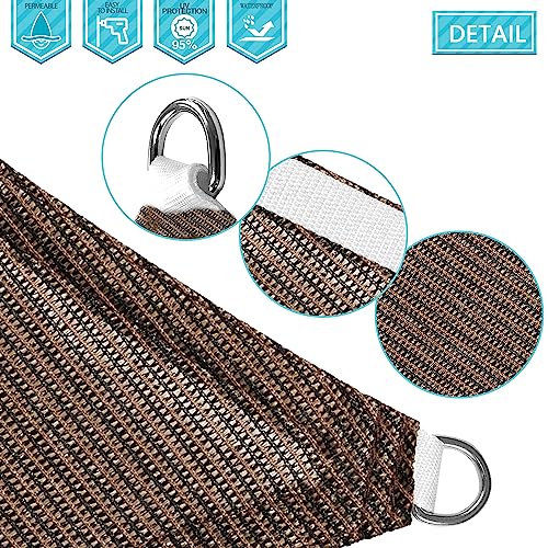 Coarbor Brown 6' X 6' Square Sun Shade Sail Square Canopy Sunshine Resistant Heavy Duty Commercial Grade Outdoor Patio Carport (We Make Custom Size) #TOP3