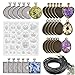 Produktbild 61 Stücke Cabochon Set Epoxidharz Formen Silikonform UV Harz Gießen Glaskuppel Fassung Gießenform Resin Schmuckherstellung Schmuck Basteln mit Lünette Anhängern Nickelfrei Silber Bronze und Halskette
