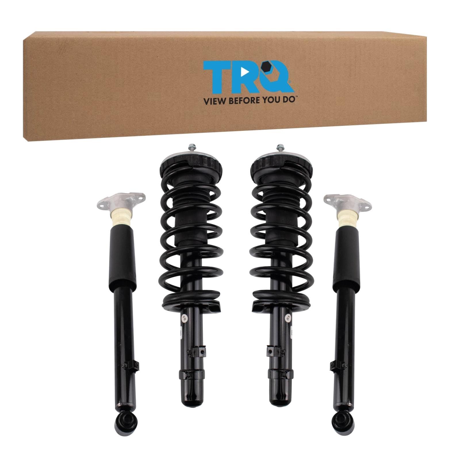 TRQ Front and Rear Complete Strut Assembly &amp; Shock Absorber Kit Complete Strut &amp; Coil Spring Assembly Compatible with 2017 Genesis G80 2015-2016 Hyundai