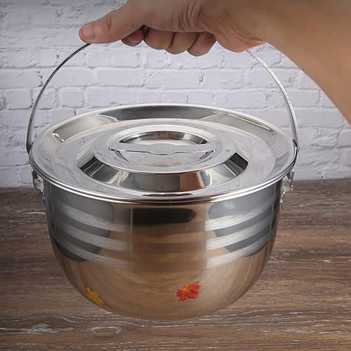 Miniatura 4 de Olla de sopa de alta capacidad antiadherente de acero inoxidable para acampar y uso doméstico con mango humanizado para cocinar eficientemente, 1 ud