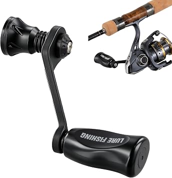 Carbon Fiber Fishing Reel Handle, Handle Replacement Parts with Knob for DAIWA for Fuego and for SALAMANDURA for Repair and Upgrade AccessoryBlack