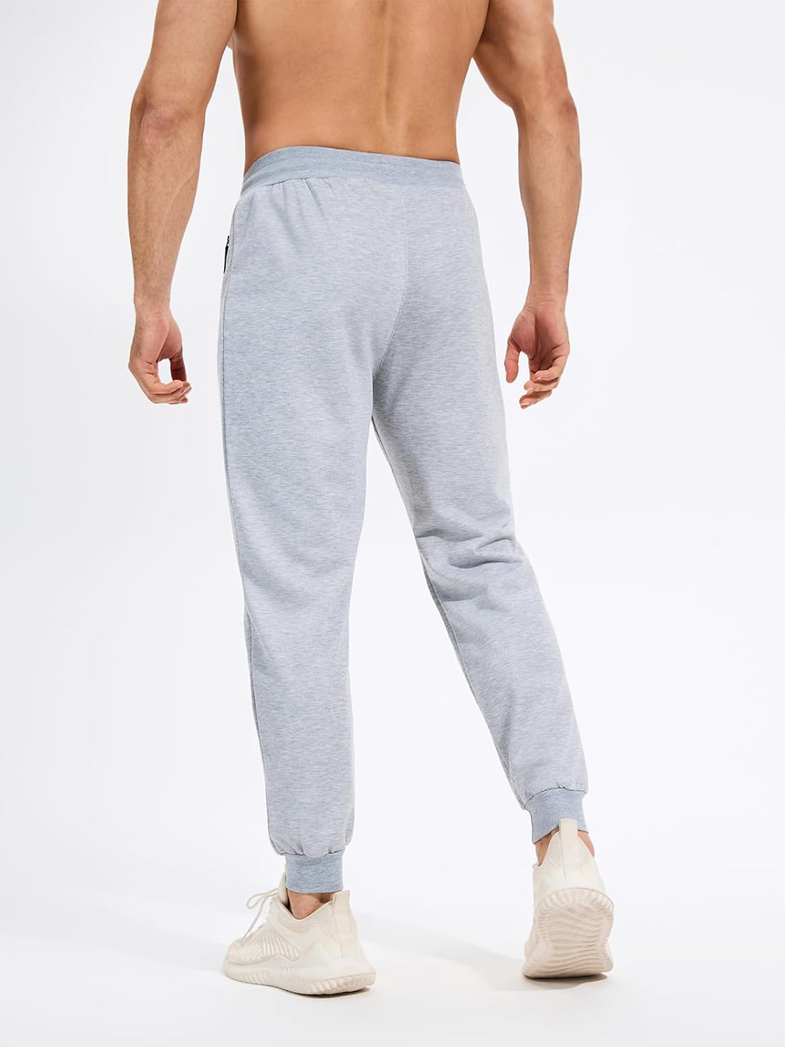 3/4 Pack Men's Sweatpants Fleece Joggers for Men Athletic Workout Pants with Zipper Pockets and Drawstring - Image 4
