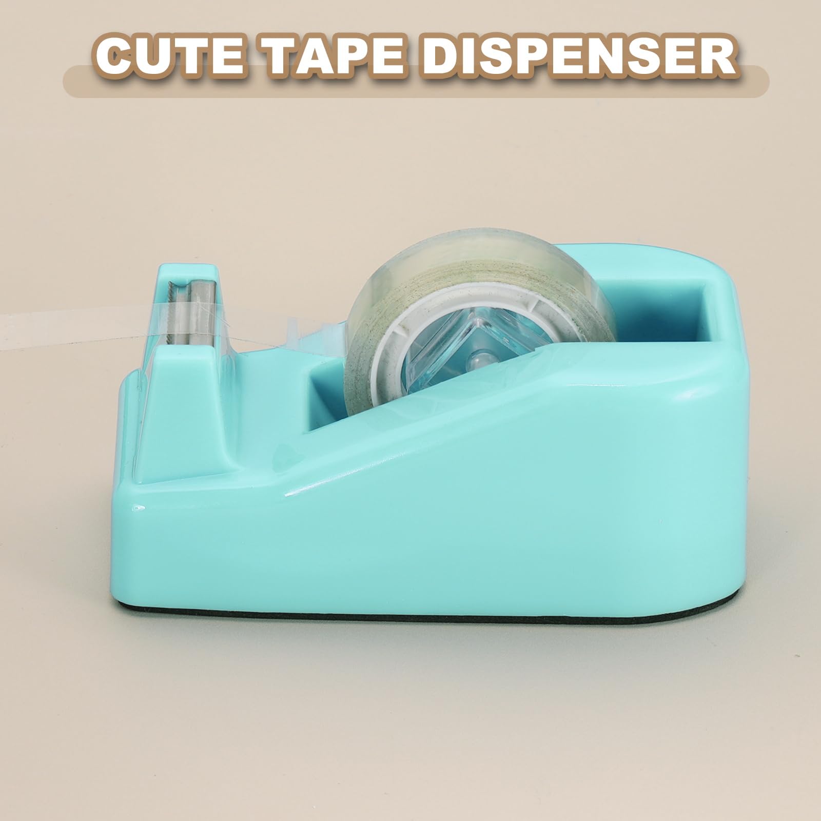PATIKIL 2pcs Tape Dispenser Desk, Small Tape Dispenser Cute Desktop Dispenser Holder for Tape Office Desktop Cyan Blue - Image 3